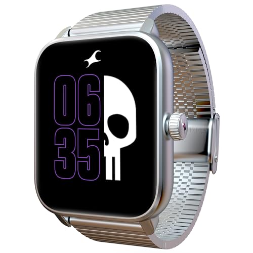 Image of Fastrack Phantom Smart Watch|1.85 inch UltraVU Display| Functional Crown| SingleSync BT Calling|100+ Sports Modes|100+ Watchfaces|AI Voice Assistant|in-Built Games| Aluminium Case with Mesh Strap