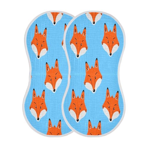 Kigai Fox Baby Burp Cloths Extra Soft and Absorbent Burping Rags Cotton Burping Clothes Baby Washcloths for Newborn Boys Girls - 1 Pack