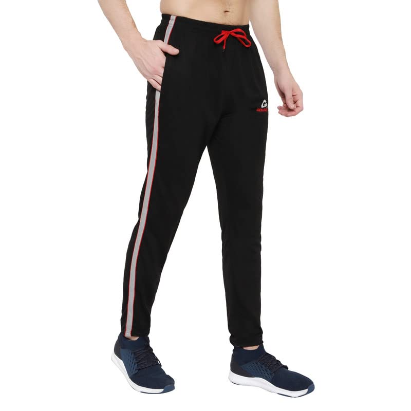 Image of GOLAZO Regular Fit Multicolor Cotton Track Pants for Men with Comfort and Style in Your Athelisure Wear