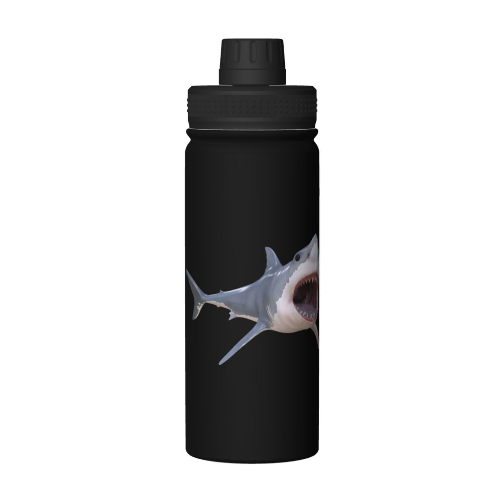 Amazon｜水筒 500ml さめ サメ Shark ステンレスボトル 魔法瓶 蓋付き