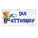 Vinyl Banner Multiple Sizes Dui Attorney Outdoor Advertising Printing Business Outdoor Weatherproof Industrial Yard Signs White 4 Grommets 16x40Inches