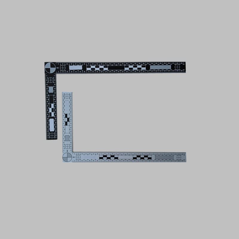 Reversible L-Shaped Reference Scales(Black White), Photo Evidence PVC Rulers, Crime Scene Forensic Supply, 5pcs/Pack (300 x 150 mm, Right Angle)