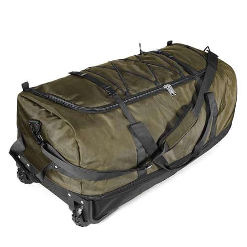 Bagenerous 110L/140L Expandable Soft-Sided Foldable Duffle Bag with 2 Rubber Wheels