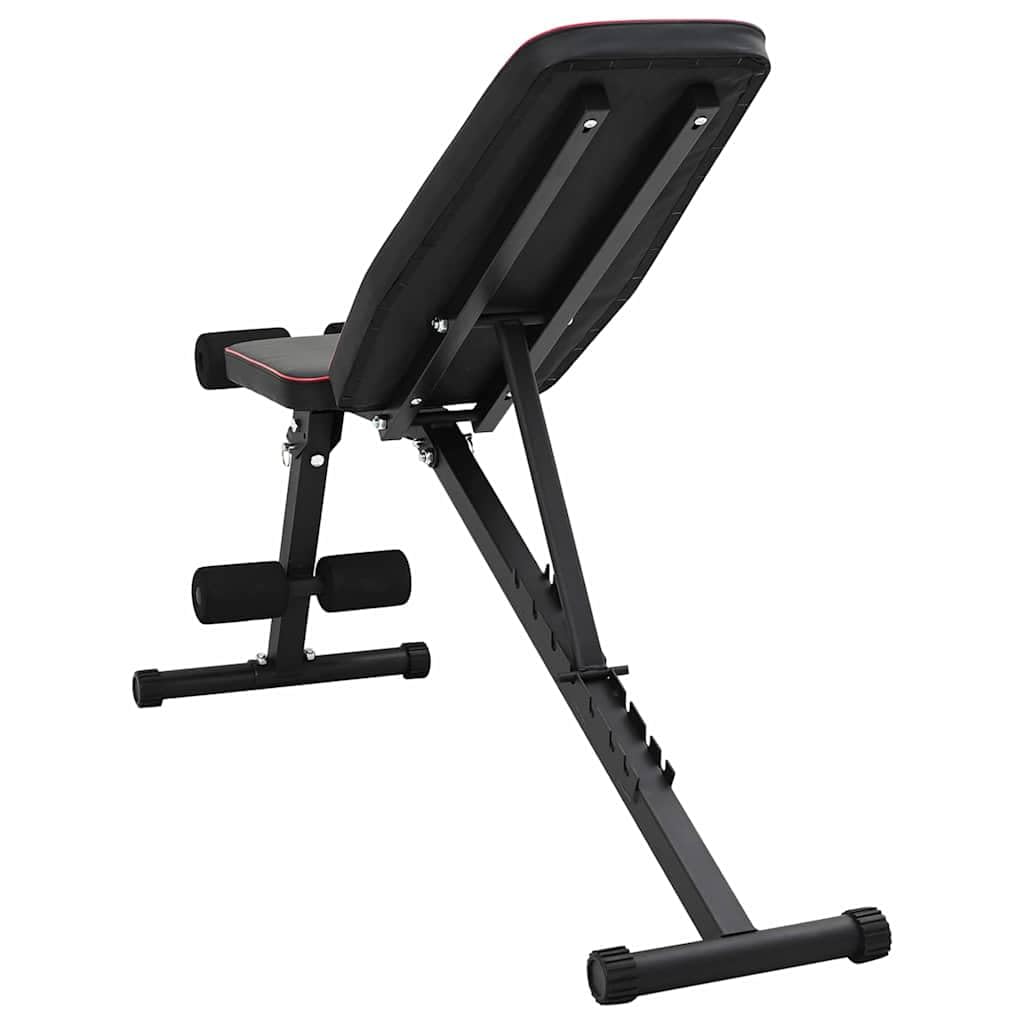 Banc de Musculation Réglable Noir 131 x 41 x 110 cm, Pliable avec Cadre en Acier Enduit de Poudre pour Développé Couché et Abdos, Idéal pour Salle de Sport à Domicile