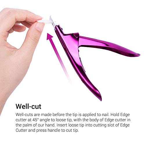 Professional Acrylic Nail Clipper Fake False Nails Tip Cutter Nail Trimmer for Artificial Nail Manicure Pedicure Sharp Rustproof Nail Art Tool Home DIY Use Red
