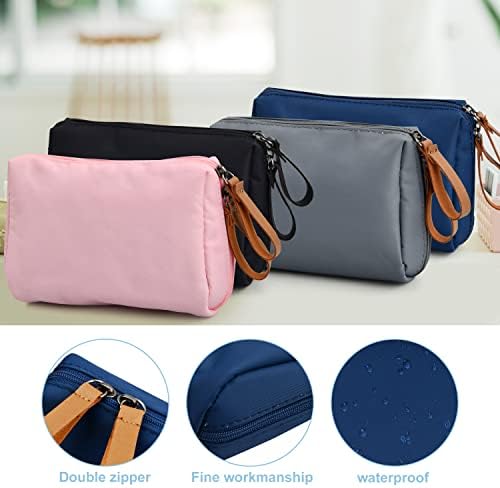 Vesaneae Kopertówka Małe Makijaż Przenośna Kosmetyczna Kosmetyczka, Trousse Podróżna Kosmetyki, Małe Torby Kosmetyczne, Mini Torba podróżna dla kobiet, Czarny, 14 x 10 x 5 cm