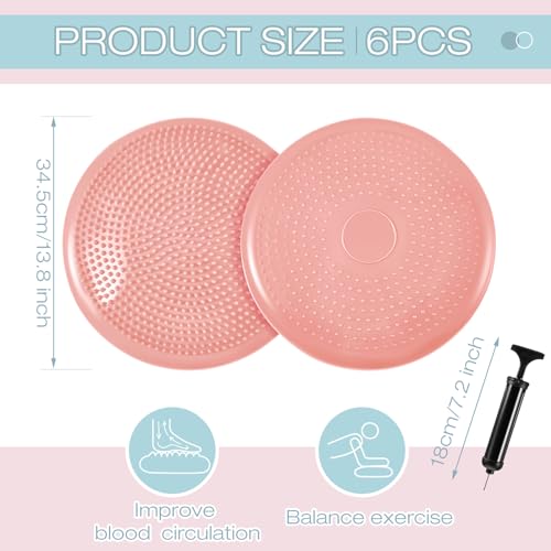 Image of Amylove 6 Pcs Wiggle Seat Inflated Wobble Cushion for Sensory Kid 13 Inch Balance Disc Kids Flexible Seating Exercise Sensory Pad Chair Cushion for Classroom Office School(Morandi)
