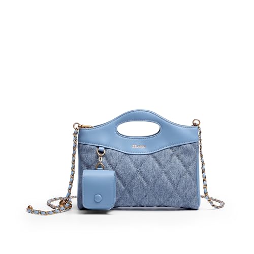 Small Quilted Crossbody Bags for Women with Gold Chain Strap Crossbody Lozenge Clutch Evening Purse