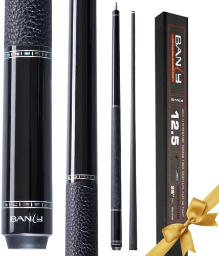 Banly Carbon Fiber Pool Cue Stick 12.5mm, Low Deflection Pool Sticks for Adults Professional Cue Stick with Gift Box