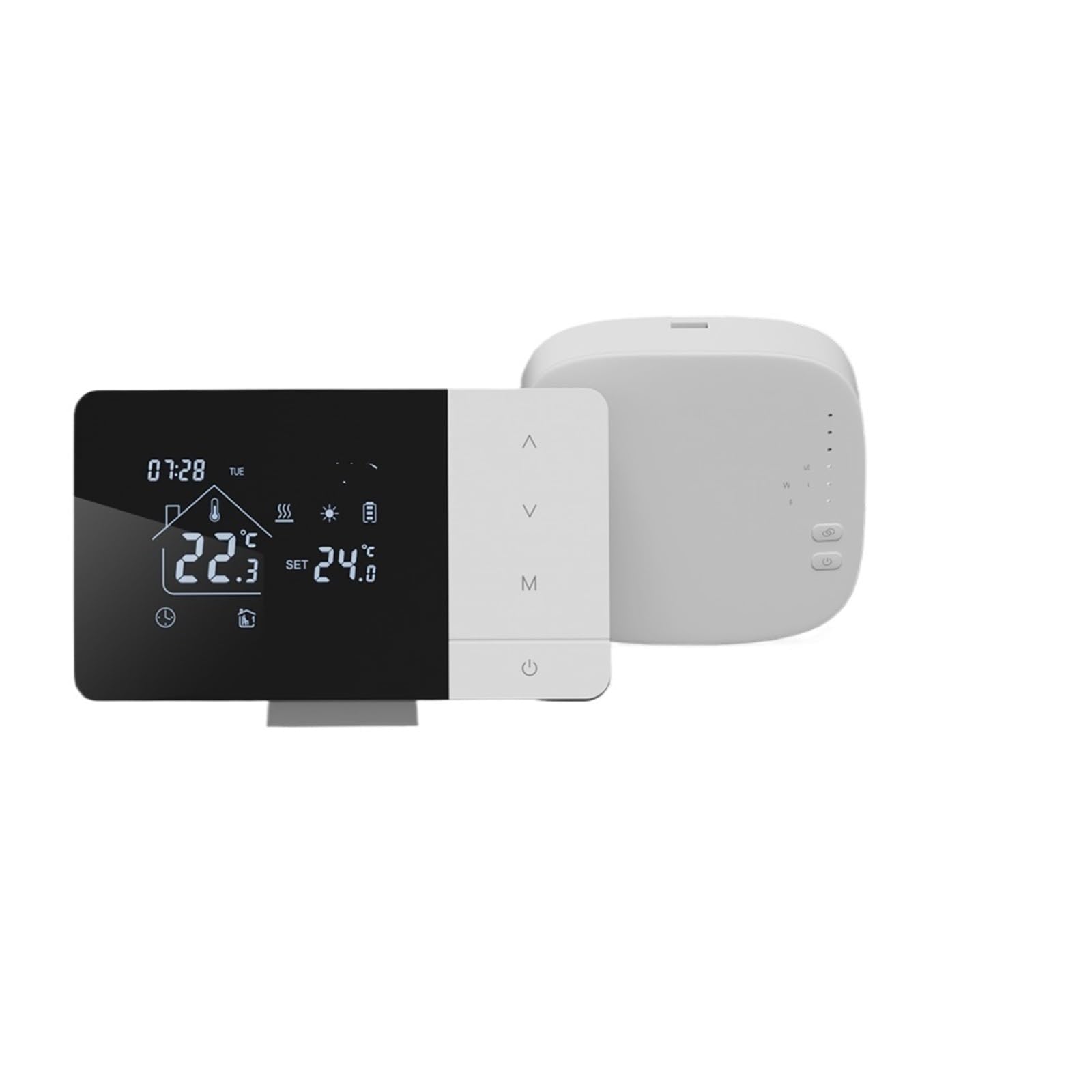 Thermostat chaudière chauffage refroidissement programmable noir