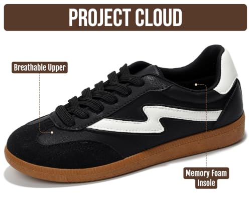 Image of Project Cloud Non-Slip Fashion Sneakers for Women, Lace-Up Shoes | Memory Foam Insole Trendy Womens Footwear - Comfortable Casual Womens Sneakers - Stylish Shoes Women Breathable Footwear