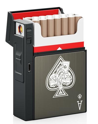Cigarette Case with Lighter Cigarette Case King Size for Men Women Ace of Spades