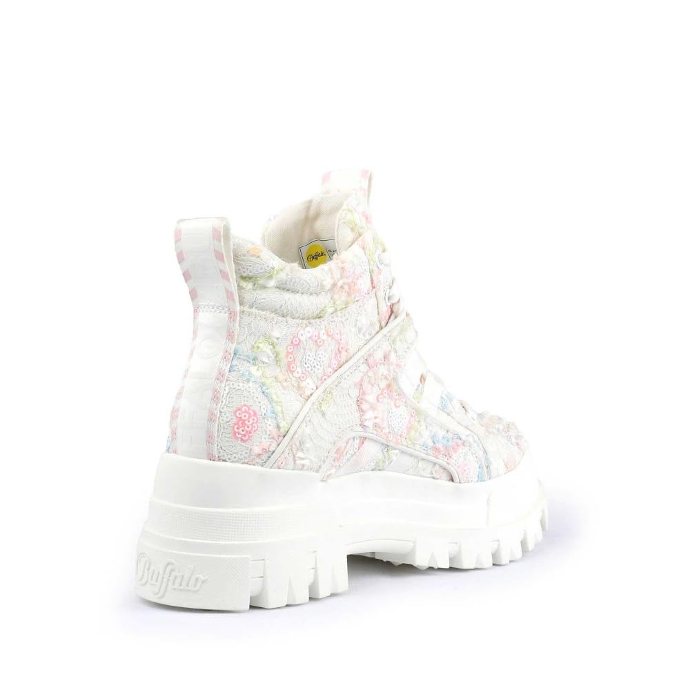 Buffalo Aspha Nc Mid - Weiß/Rosa/Blau Baumwolle