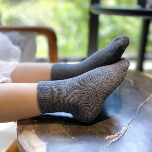 Image of JAKIDAR 12 Pack Baby Socks Cotton Crew Toddler Socks Grips Non Slip Bottom Kids Socks