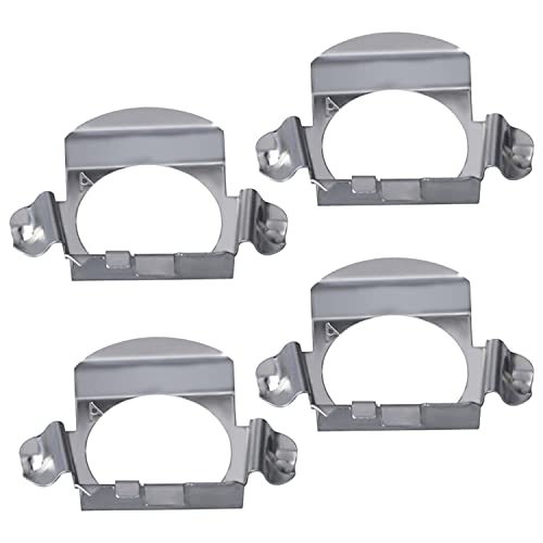 Miytsya Pack-4 Car LED Headlight Fixed Adapter Bracket, H7 LED Headlight Adapter Bulb Base Holder Socket, Fits for Benz Audi Sagitar Buick Nissan Front Light Bulb Auto Accessories (Silver)