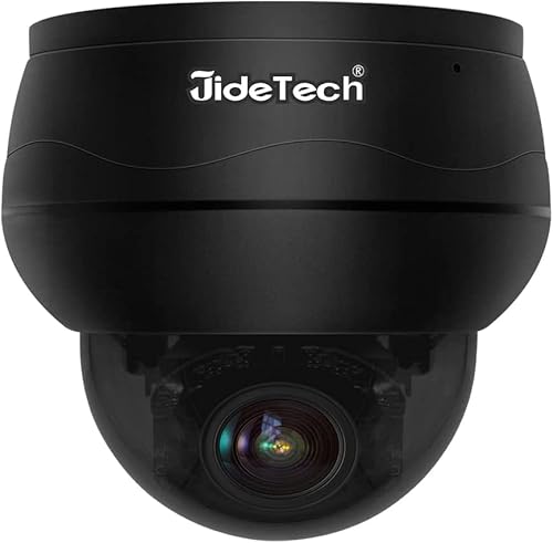 YoLuKe 5MP Überwachungskamera aussen, 5Xoptischer Zoom Überwachungskamera ohne WLAN, PTZ IP POE Kamera mit Nachtsicht/355° Schwenk 90° Neige/Zwei-Wege-Audio/APP-Steuerung/TF Karte/IP66 Cover