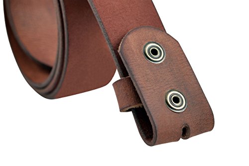 Vintage Full Grain Buffalo Leather Belt Strap - Cognac (Tan)4