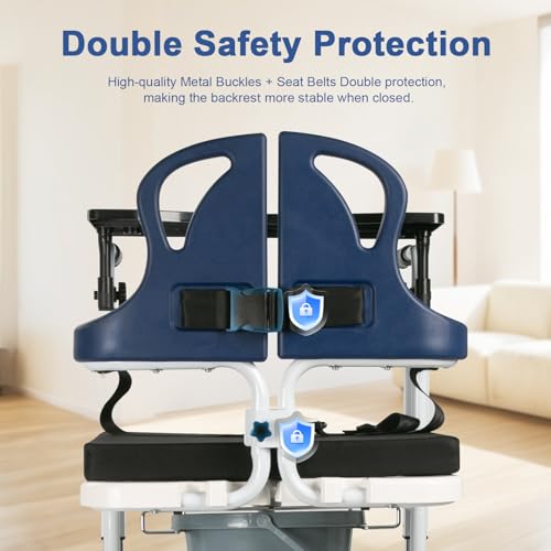 Patient Lift Transfer Chair, 4 in 1 Hydraulic Lift Transfer Chair for Elderly and Disabled, with 180° Split Seat & Potty, Adjustable Lift Nursing Wheelchair for Home, from Bed to Sofa/Toilet, 350lbs