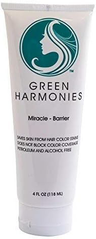 GREEN HARMONIES - MIRACLE BARRIER HAIR DYE REMOVER, HAIR COLOR BARRIER CREME: Prevents Tough Hair Color Stains, Protects Skin: Easy to Apply, Gentle and Effortless to Remove, for Hair Colorist, Estheticians, and DIY Hair Enthusiasts, Cruelty-free, No Stain Hairline Protector