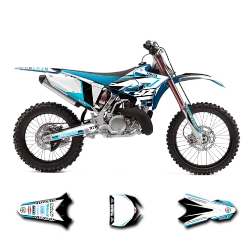 HUMAART DIRT BIKE�_�[�g�o�C�N �J�X�^���f�J�[�� �t���L�b�g �r�j�[���X�e�b�J�[ �i�u���[�E�z���C�g�j �K�� ���}�n YAMAHA YZ125X YZ250X/ YZ 125X 250X 2021 2022, �f�U�C���ԍ�YMYZXWR12