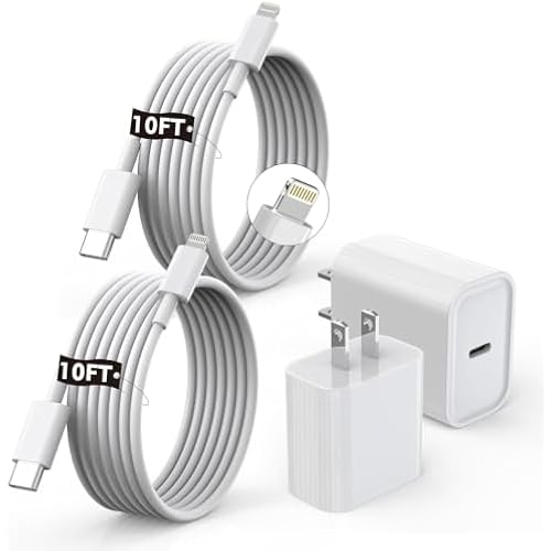 [Apple MFi Certified]10FT Fast iPhone Charger,Extra Long Apple Charger Fast Charging 2Pack USB C Charger Block Plug + 10Foot Lightning Cable Cord for iPhone 14/Pro/Pro Max/Plus/13/12/11/XS/XR/X/SE2022