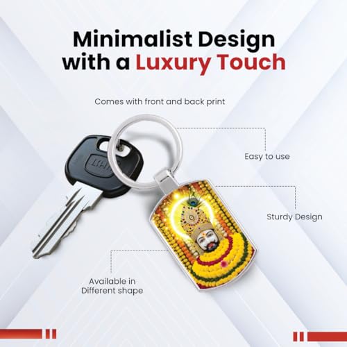 Image of Stylish Metal Keychains with Permanent Glossy Print - Inspirational Quotes & Spiritual Designs - Perfect Key chains for loved ones, Personal Use, Gifts & Return Gifts