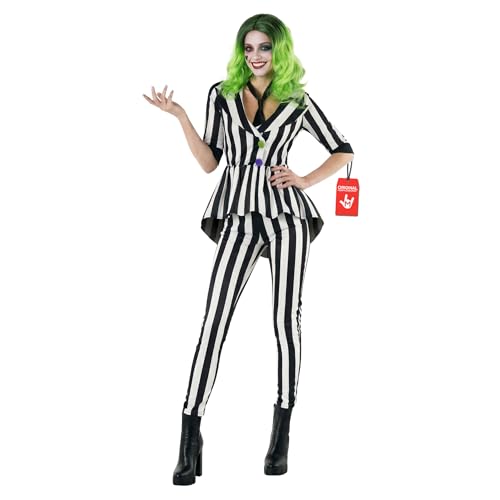Morph Womens Black and White Striped Costume, Black & White