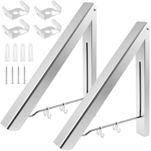 ZJRDYYK Retractable Clothes Drying Rack, Foldable Clothes Hanger Rack Wall Mount, Laundry Drying Rack Collapsible Wall Mount for Dorm, Closet, Balcony, Laundry Room