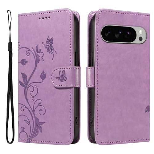 Étui rabat Google Pixel 8 violet anti rayure avec rangement carte bancaire