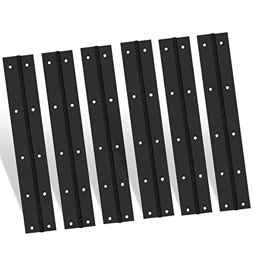 EPHECH 6Inch Black Continuous & Piano Hinge, 6PCS Heavy Duty Stainless