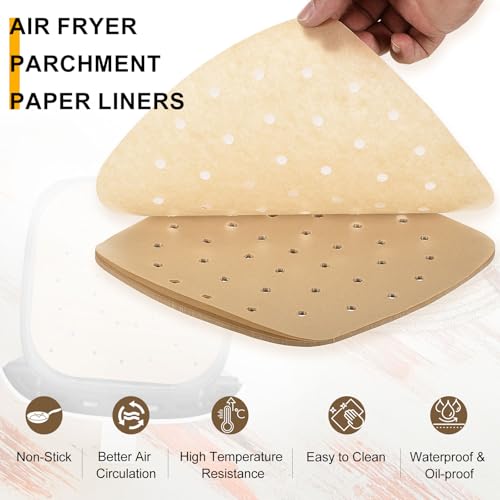 Papel de pergamino para freidora de aire, forros de bambú que evitan comida pegada 4