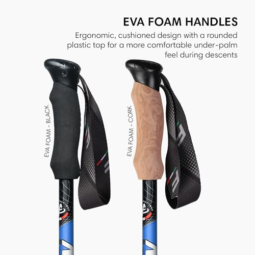 fizan compact 3 trekking poles  56 oz ultralight backpacking thru hiking poles adjustable collapsible customized fit eva grips aluminum walking sticks compact 3