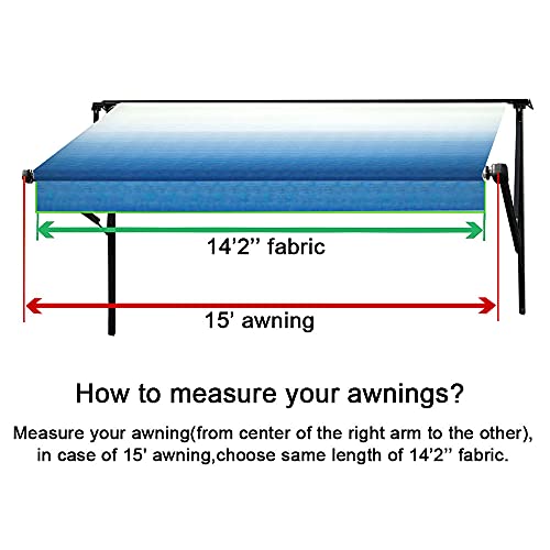 Suncode Premium RV Awning Fabric Replacement, Heavy-Duty Waterproof Vinyl Canopy, Universal Fit for Camper Trailer Motorhome, 15'(Fabric 14'2") Black Fade by Suncode - Used condition - Image 5
