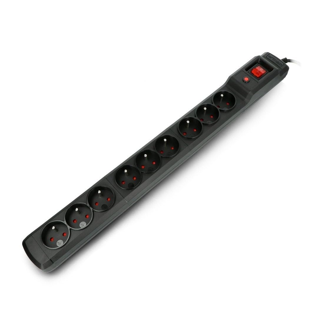 Armac M9 protection contre surtensions et 9 prises de courant bloc noir 4.5m