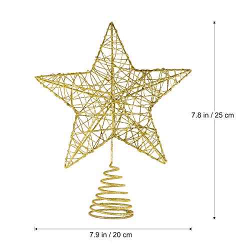 Unomor Christmas Star Tree Toppers – Gold Glittered Metal Hallow Design 10 Inch Tree Topper Star For 6Ft To 7Ft Christmas Tree #TOP4