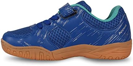 Nivia Appeal Kids Badminton Shoes | Non-Marking Court Shoes for Young Players | Red & Royal Blue