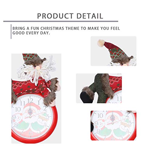 Winomo Xmas Household Clock Creative Wall Clock Christmas Hanging Clock Cute Wall Clock For Home Bedroom Living Room Without Battery (Old Man) #TOP4