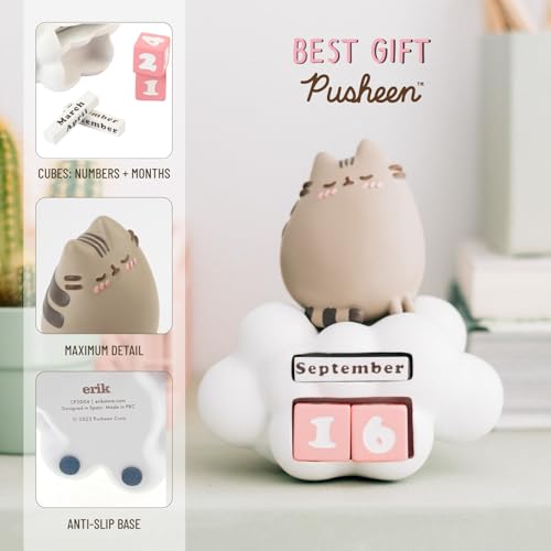 Grupo Erik Pusheen Perpetual Calendar | Flip Calendar | Pusheen Calendar | Perpetual Calendars | Pusheen Desk Calendar | Pusheen Cat Figure | Pusheen Gifts | Cool Calendar