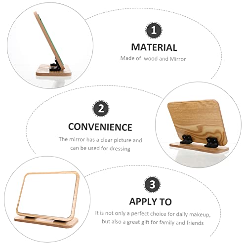 Espejo de Maquillaje de Madera Plegable para Mesa miniatura 4