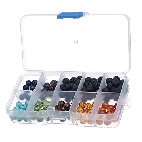 Homyl 130 peças de contas redondas soltas para fazer joias coloridas Pulseira de ioga DIY Crafts 8 m