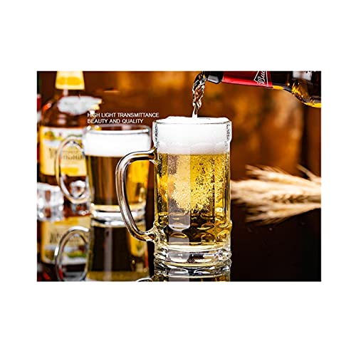 Jarras y jarras de cerveza de cristal con asa como tazas de bebidas 5