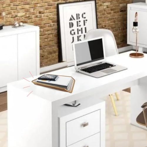 BANDEJA ORGANIZADORA CAIXA ARQUIVO MULTIUSO PORTA PAPEL DOCUMENTOS DE MESA DE ESCRITÓRIO DOURADO - M