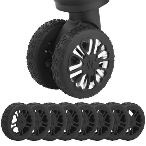 Luggage Wheel Protector, 8PCS Sakura Love Design - Premium Silicone Protectors for 2-2.4