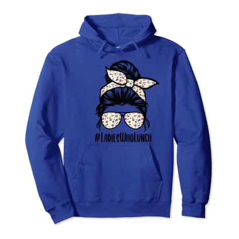 Ladies Who Lunch Messy bun Hair glasses, First Day Of School Pullover Hoodie Cover