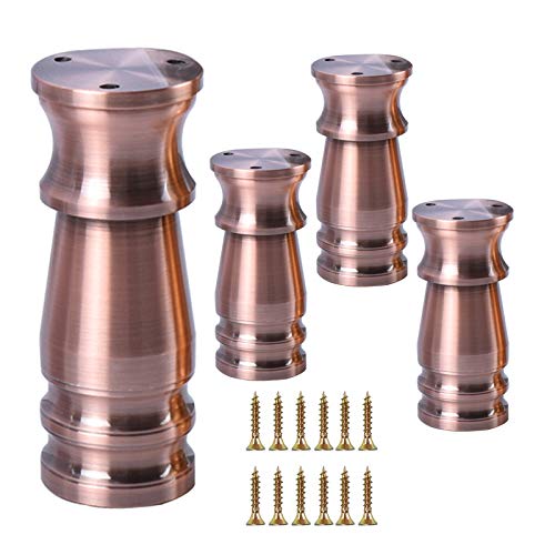 Jxcaa 4 Pieces Metal Furniture Legs,Adjustable Table Leg,Thick Aluminum Alloy Furniture Legs, European Style Cabinet Legs, Sofa Legs Support Legs,Brass, Copper, Black, White, 8 Cm To 15 Cm #TOP30