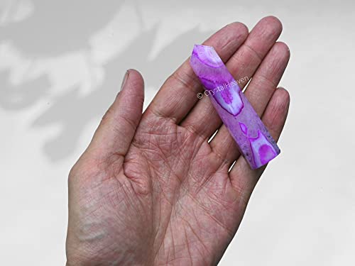 Image of Crystal Heaven Certified Pink Agate Crystal Tower Obelisk Point For Chakra, Healing And Balancing - Aaa Grade Original Certified Gemstone Agate For Reiki Meditation Yoga Spiritual (3-4 Inches)