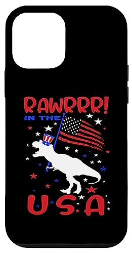 Coque pour iPhone 12 mini Rawrrr ! In The USA T Rex Dinosaur 4th Of July America Flag