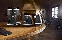 De'Longhi Icona Vintage ECOV 311.BK – Espresso Siebträgermaschine im RetroLook, Espressomaschine mit manuellem Milchaufschäumer, für Kaffeepulver oder ESE Pads, 1,4 l Wassertank, schwarz – Ansicht 5