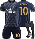 Senmubery R.Madrid Trikot Kinder Fußballkleidung Fußball Yrikot für Kinder und Erwachsene 23/24 Heim-/Auswärtstrikot Kurzarmtrikot Shorts Set,B10,XL