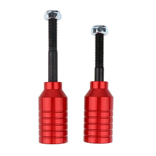 2pcs Scooter Stunt Pegs Set Alloy Scooter Clavijas Y Ejes 55mm + 70mm - rojo